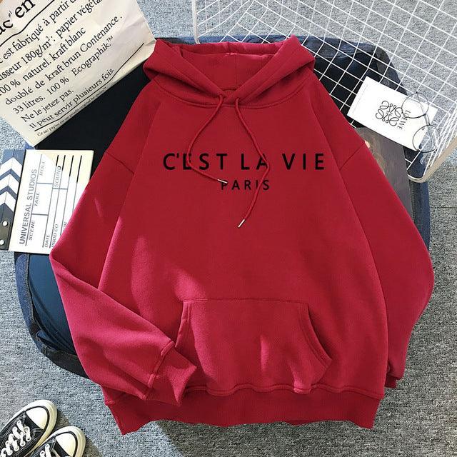 Winter Women's Hoodies Full Sleeve Hoodie Letters Print - Amazitshop