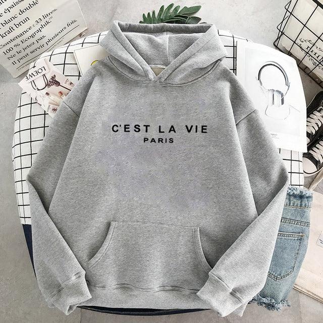 Winter Women's Hoodies Full Sleeve Hoodie Letters Print - Amazitshop