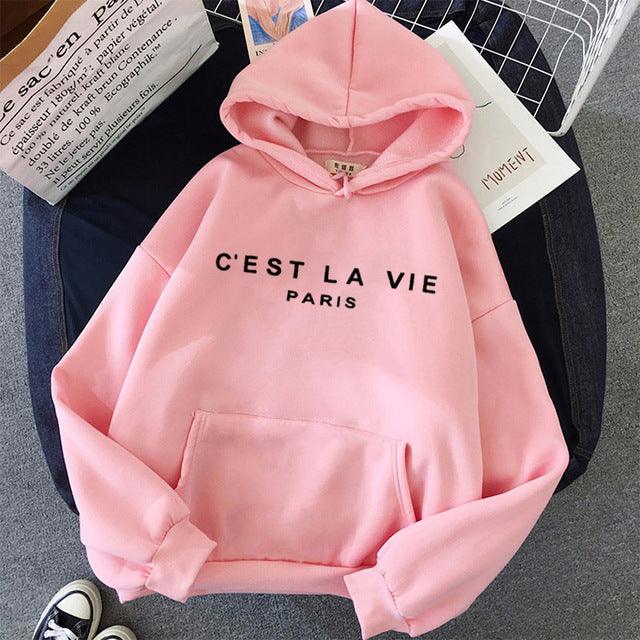 Winter Women's Hoodies Full Sleeve Hoodie Letters Print - Amazitshop