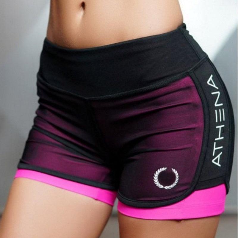Women Casual Short for Workout - Fake Two Sports Shorts Style. - Amazitshop