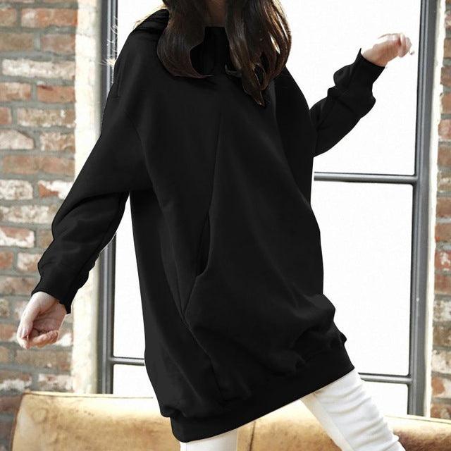 Women Casual Solid Sweatshirts Plus Size Tops Autumn - Amazitshop