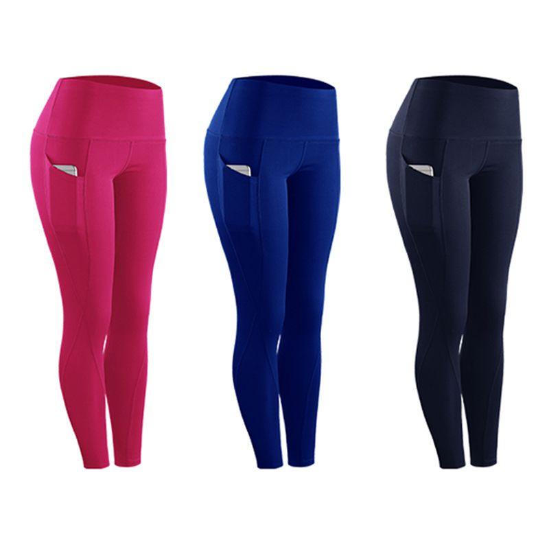 Women Compression Skinny Fitness Leggings Women Stretch Sportswear Casual Leggings Pants with Pocket - Amazitshop