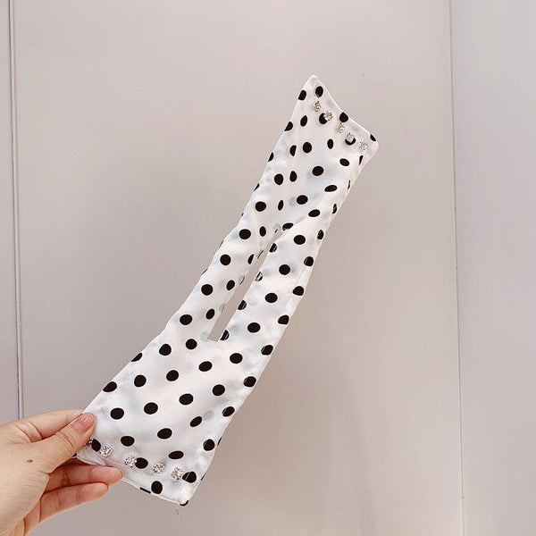 Women Elegant Solid Print Bun DIY Hairstyle Making Hold Long Tools Bow Headband Hairbands Fashion Hair Accessories - Amazitshop