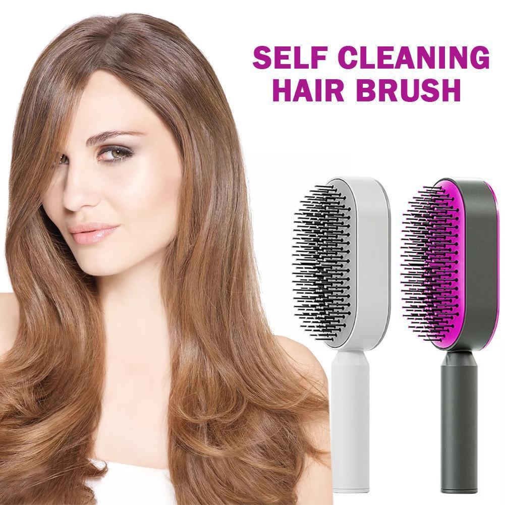 Women Fashion 3D Hair Growth Comb Hairbrush Self - Cleaning Hair Brush Self Cleaning Hair Brush For Women Massage Scalp Promote Blood Circulation Anti Hair Loss - Amazitshop
