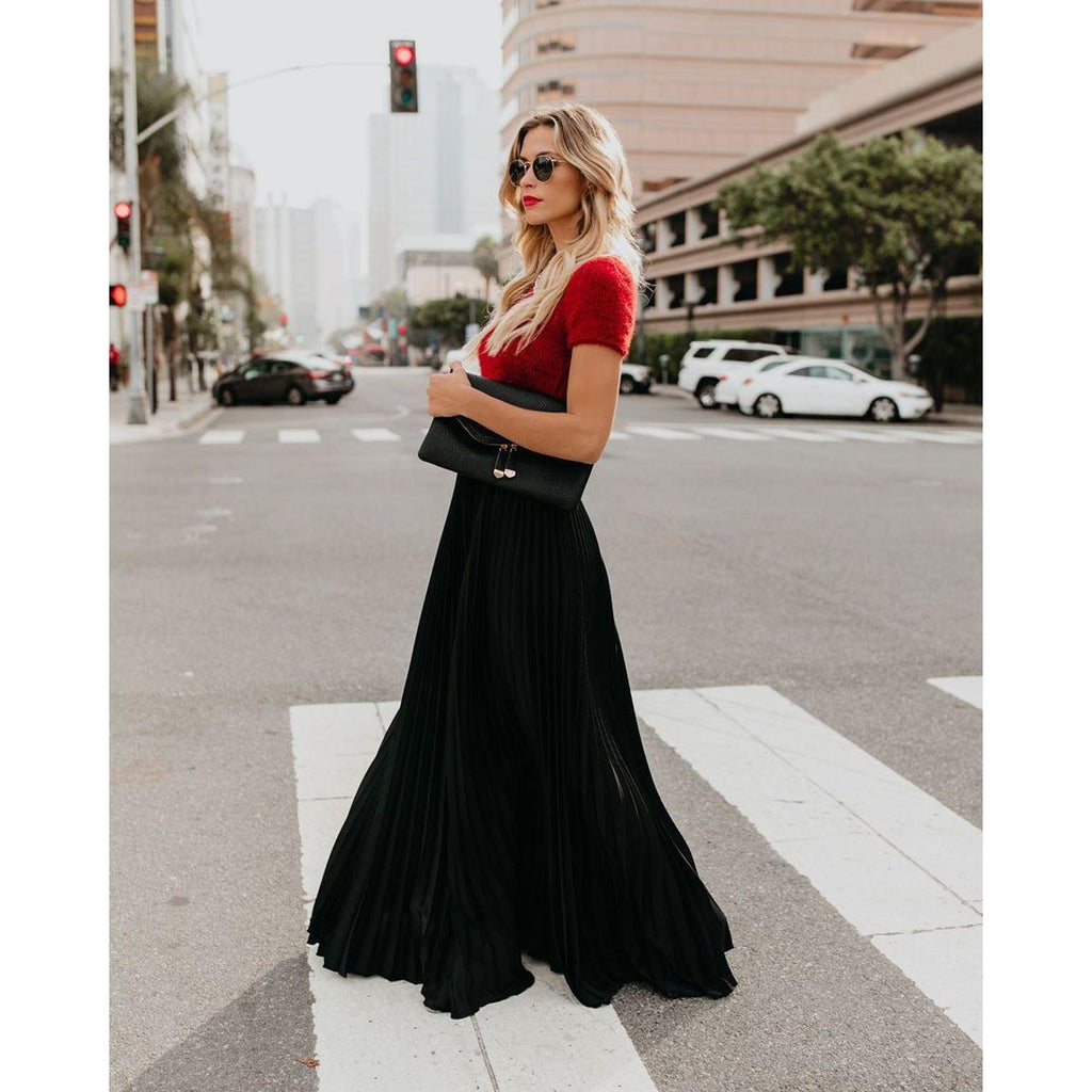 Women fashion casual skirt girls high Waist long skirts - Amazitshop