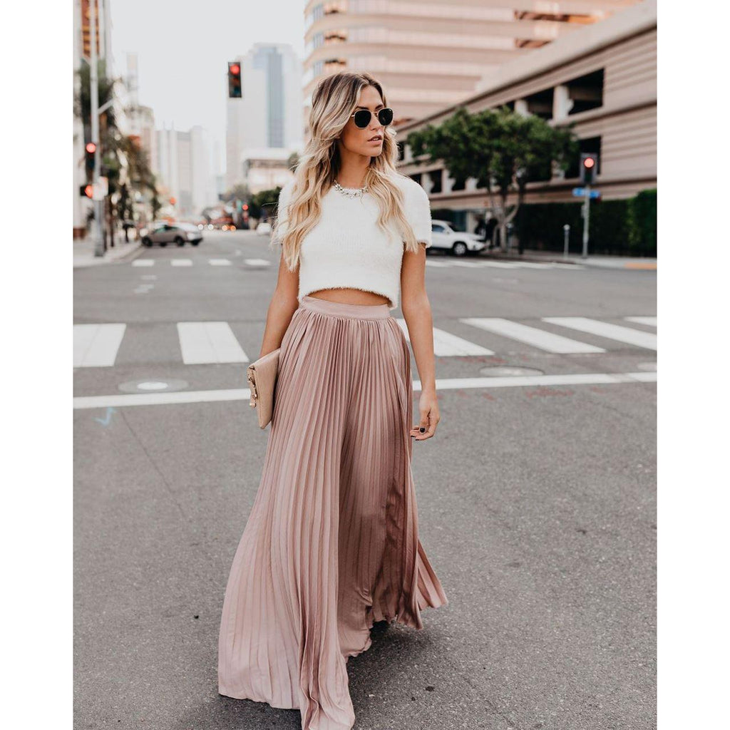 Women fashion casual skirt girls high Waist long skirts - Amazitshop