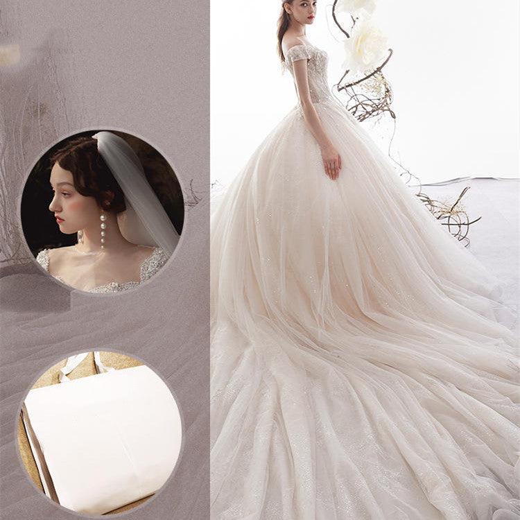 Women Fashion Wedding Simple Large Trailing Dresses - Amazitshop