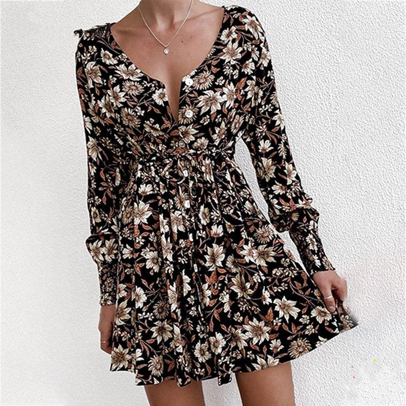 Women Floral Boho Party Dress Sexy Ladies Clothes Dresses - Amazitshop