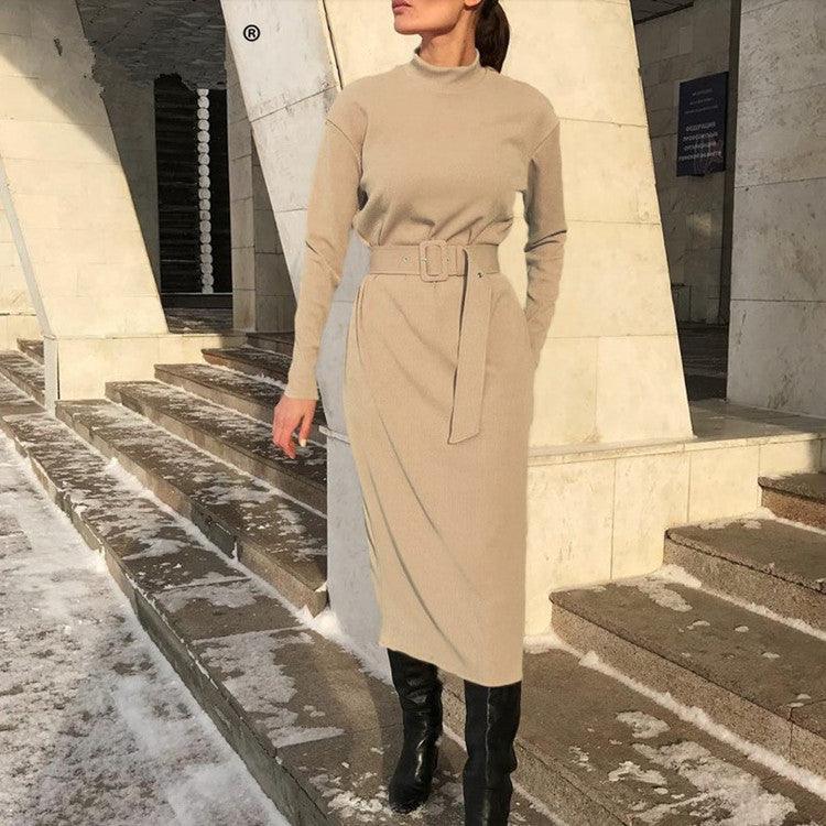 Women in long - sleeved dresses - Amazitshop