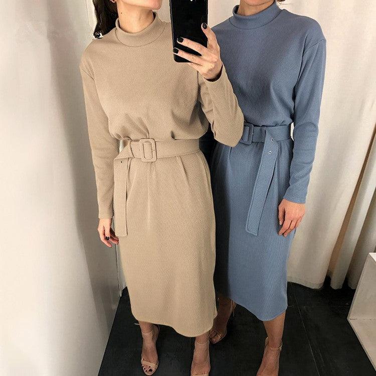 Women in long - sleeved dresses - Amazitshop