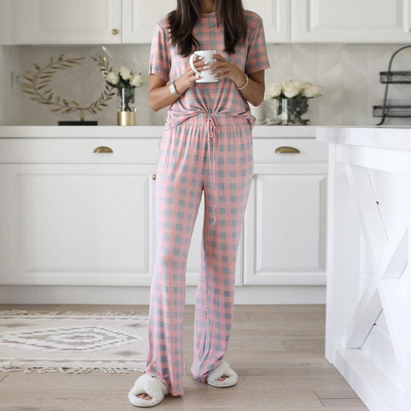 Women Printed Two - Piece Pajamas Suits - Amazitshop
