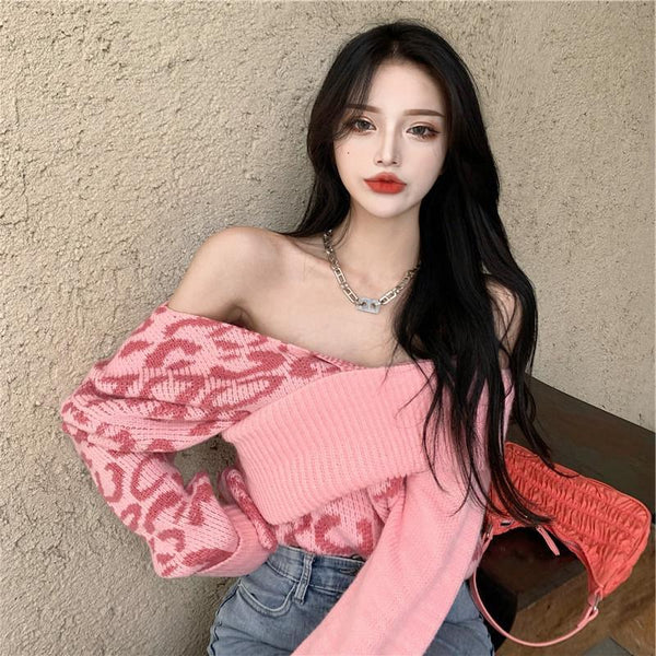 Women Turtleneck One Shoulder Knitted Sweaters - Amazitshop
