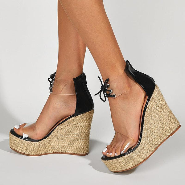 Women Wear Hemp Rope Wedges Sandals - Amazitshop