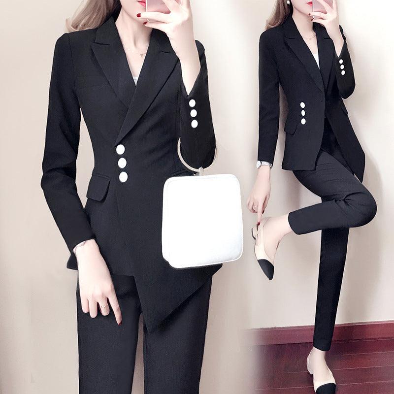 Women white Slim Pant Suits - Amazitshop