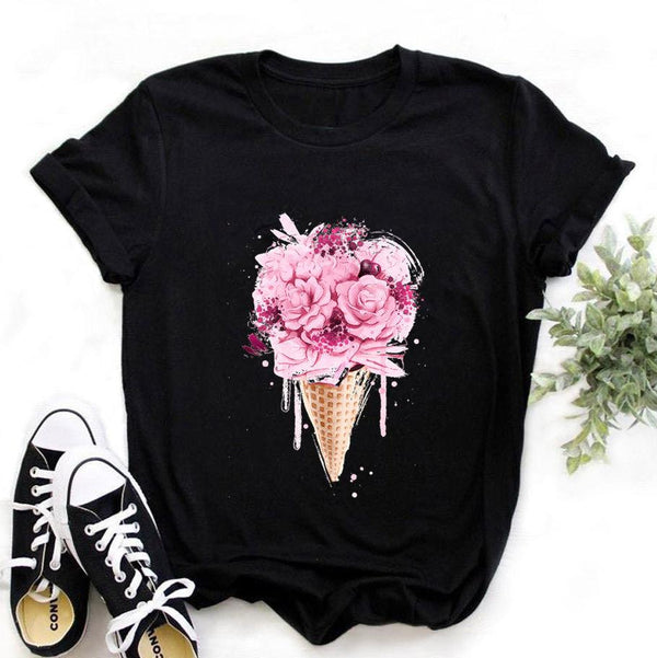 Women's Bicycle European And American T-shirt Graphic Top Short Sleeve - Amazitshop
