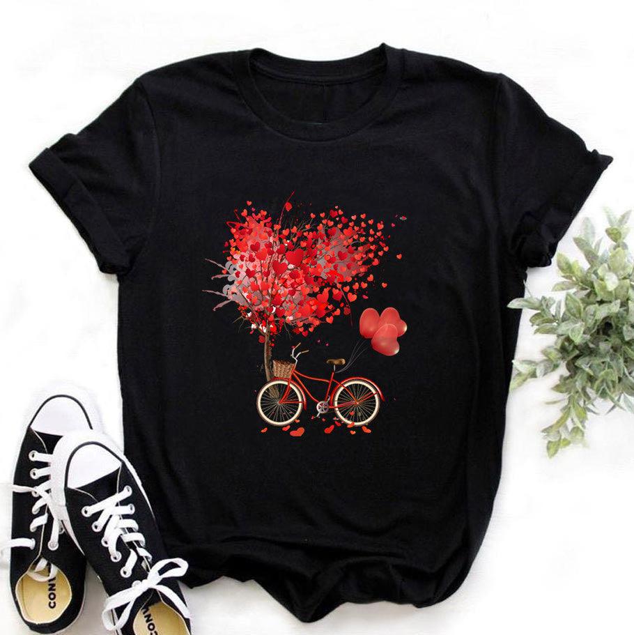 Women's Bicycle European And American T-shirt Graphic Top Short Sleeve - Amazitshop