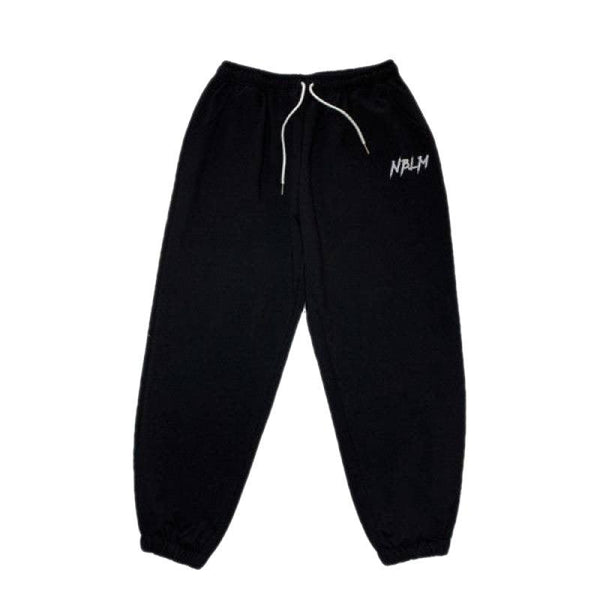 Womens Bottoms Black Drawstring Printing Sweatpants - Amazitshop