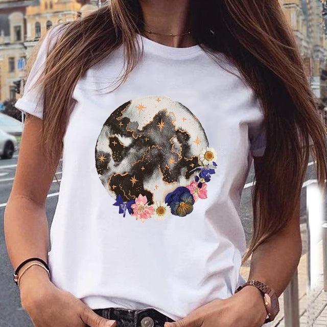 Women'S Butterfly Graphic Printed T-Shirt Short Sleeve Large Size Loose Fashion Top - Amazitshop