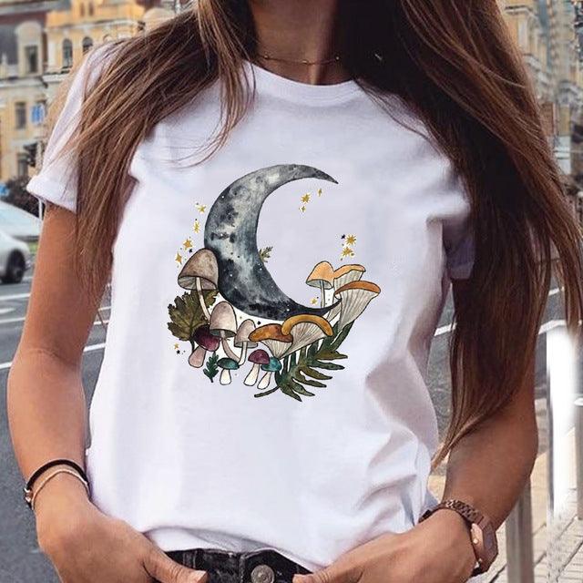 Women'S Butterfly Graphic Printed T-Shirt Short Sleeve Large Size Loose Fashion Top - Amazitshop
