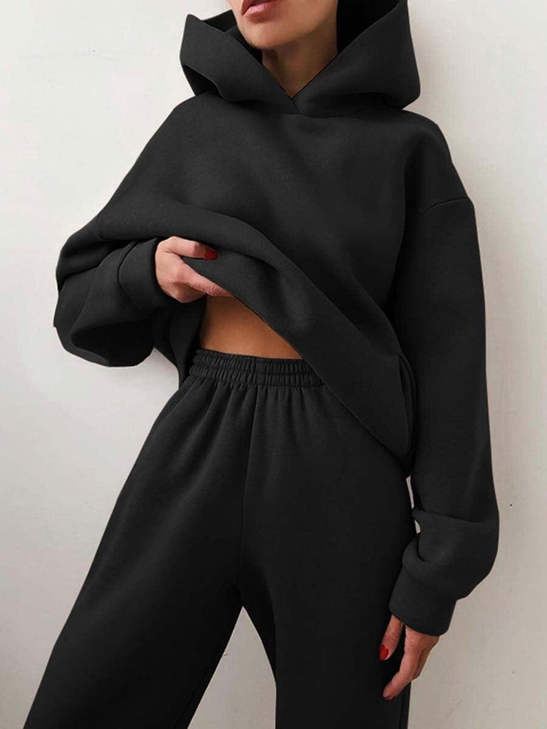 Women's Casual Hooded Sweater Two - piece Suit Clothes Hoodie Tracksuit - Amazitshop