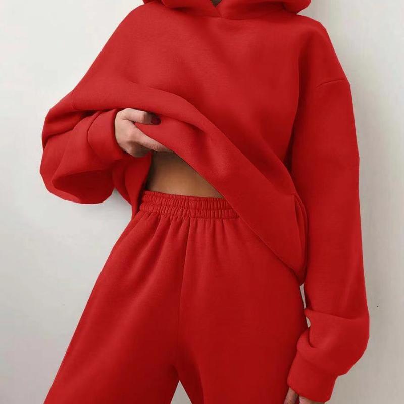 Women's Casual Hooded Sweater Two - piece Suit Clothes Hoodie Tracksuit - Amazitshop