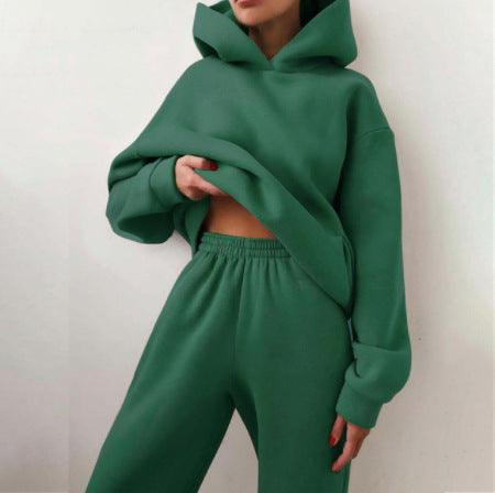 Women's Casual Hooded Sweater Two - piece Suit Clothes Hoodie Tracksuit - Amazitshop