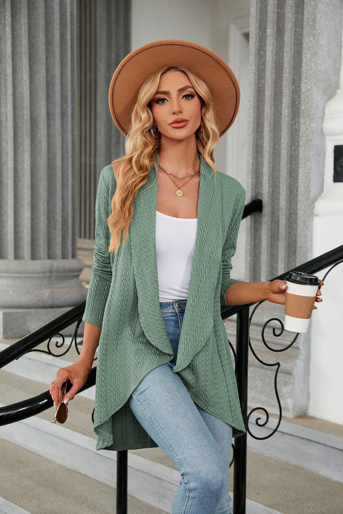 Women's Casual Lightweight Open Front Cardigans Soft Draped Long Sleeve - Amazitshop