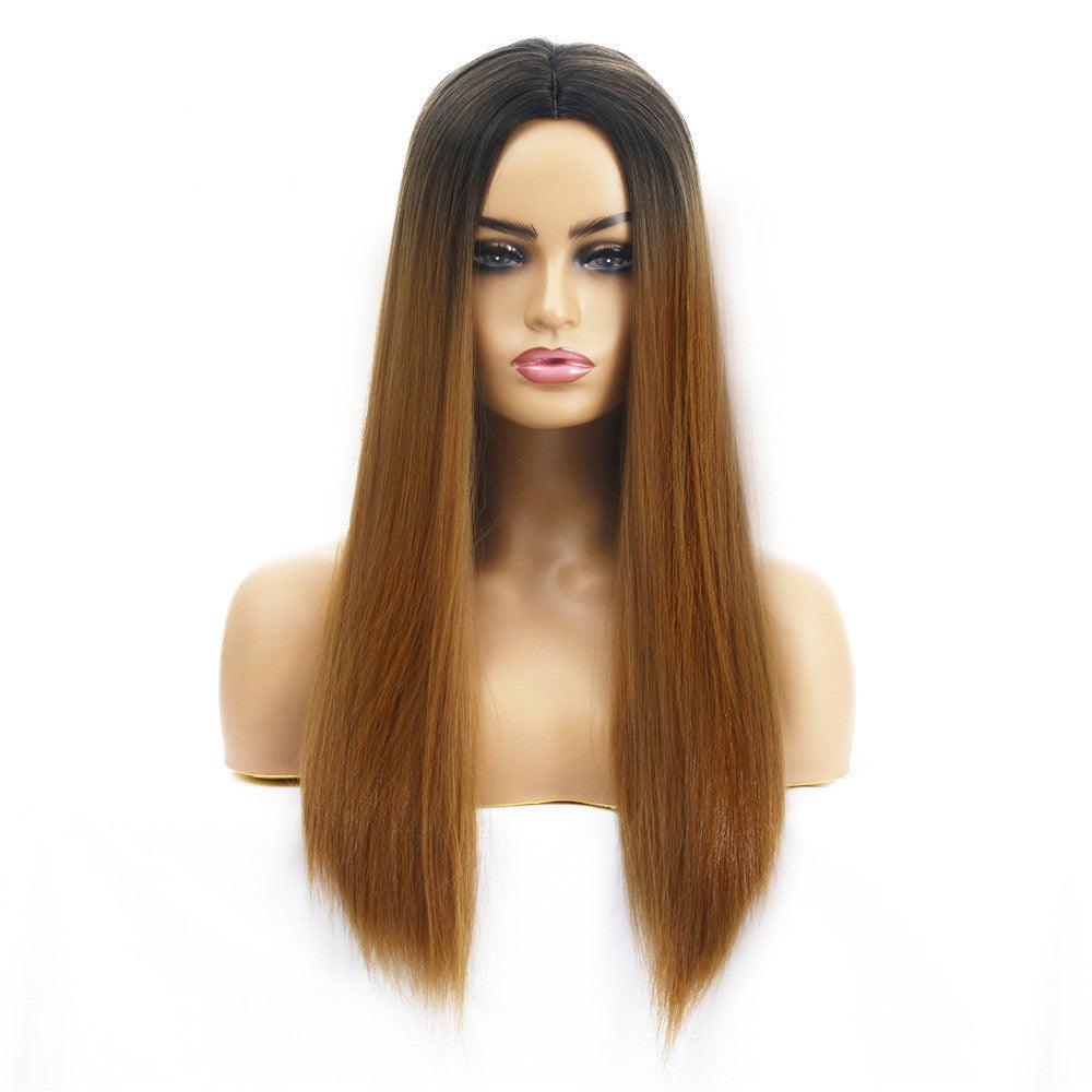 Women's Chemical Fiber Hair Wigs For Long Straight Dyed Hair - Amazitshop