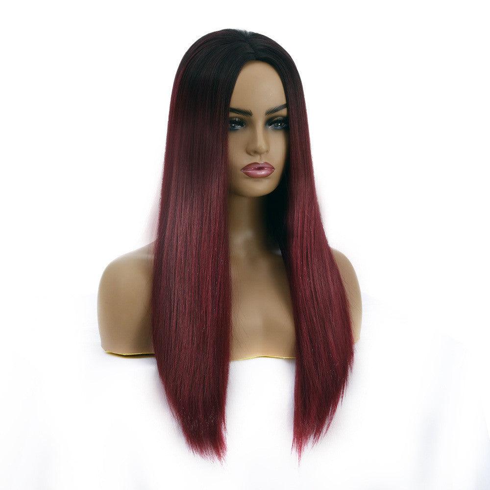 Women's Chemical Fiber Hair Wigs For Long Straight Dyed Hair - Amazitshop