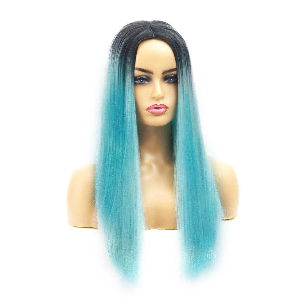 Women's Chemical Fiber Hair Wigs For Long Straight Dyed Hair - Amazitshop