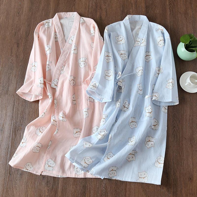 Women's Cotton Gauze Loose Fitting Nightgown - Amazitshop