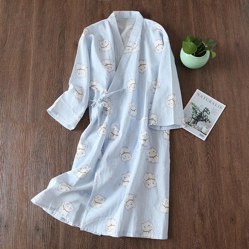 Women's Cotton Gauze Loose Fitting Nightgown - Amazitshop