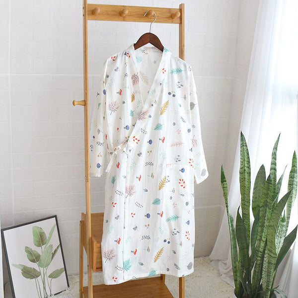 Women's cotton kimono bathrobe - Amazitshop