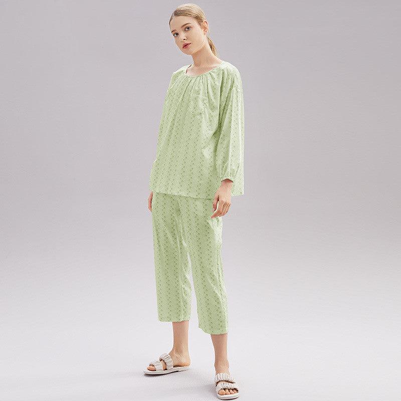 Women's Cotton Pajamas Spring Long - sleeved Homewear Thin New - Amazitshop