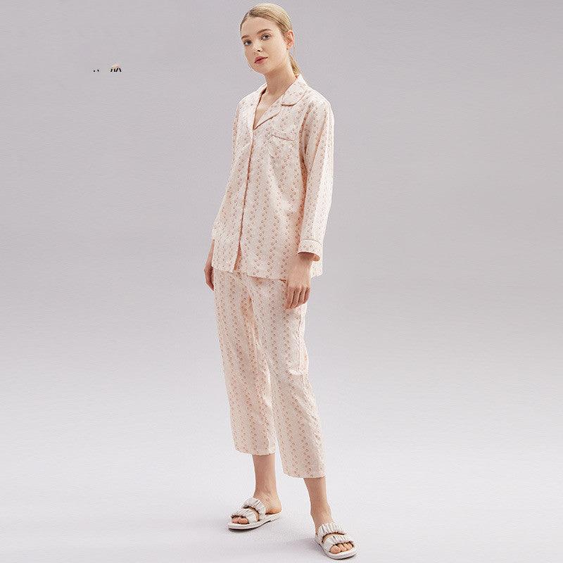 Women's Cotton Pajamas Spring Long - sleeved Homewear Thin New - Amazitshop