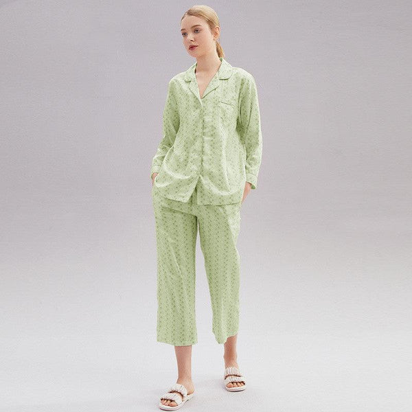 Women's Cotton Pajamas Spring Long - sleeved Homewear Thin New - Amazitshop
