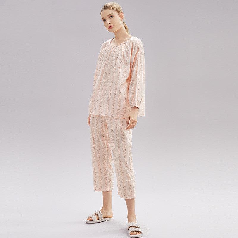 Women's Cotton Pajamas Spring Long - sleeved Homewear Thin New - Amazitshop
