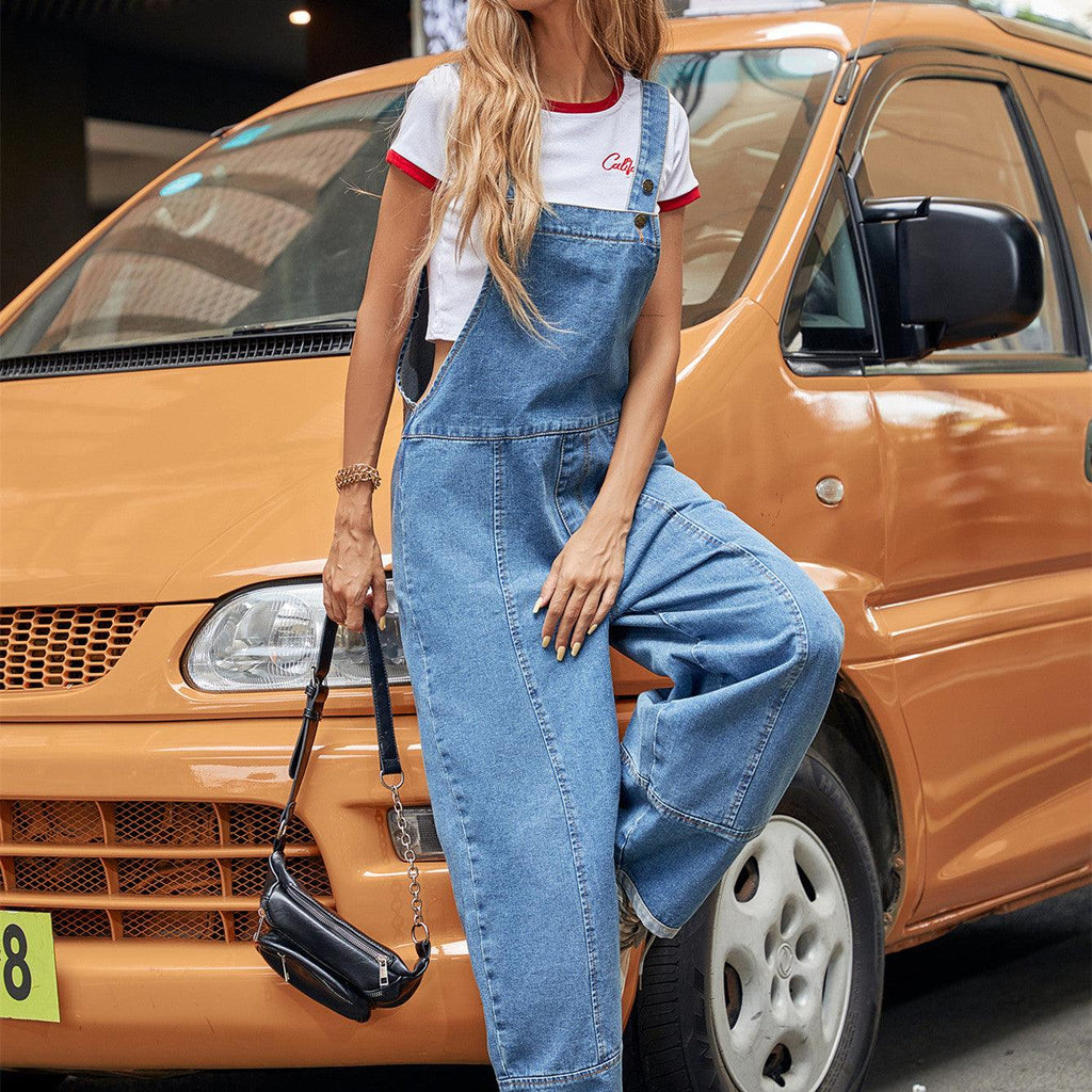 Women's Denim Casual Temperament Loose Jumpsuit In One Piece - Amazitshop