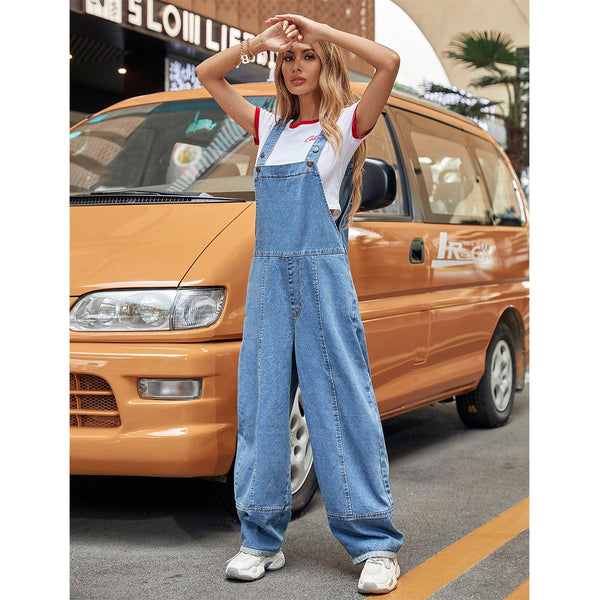 Women's Denim Casual Temperament Loose Jumpsuit In One Piece - Amazitshop