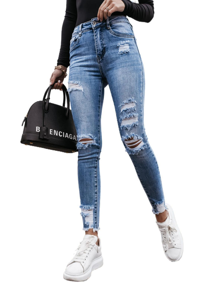 Women's Denim Trousers For Slim Slimming In Summer - Amazitshop