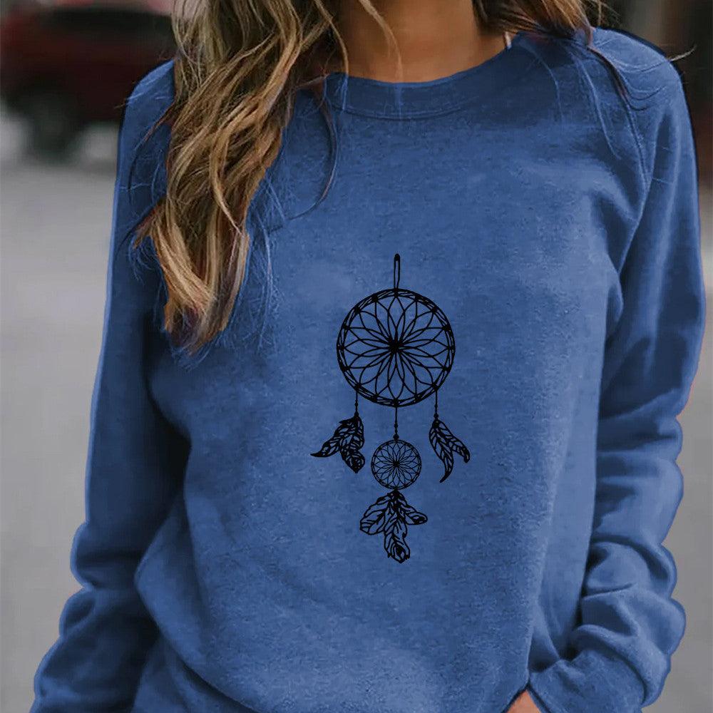 Women's Ethnic Print Oversized Sweatshirt - Amazitshop
