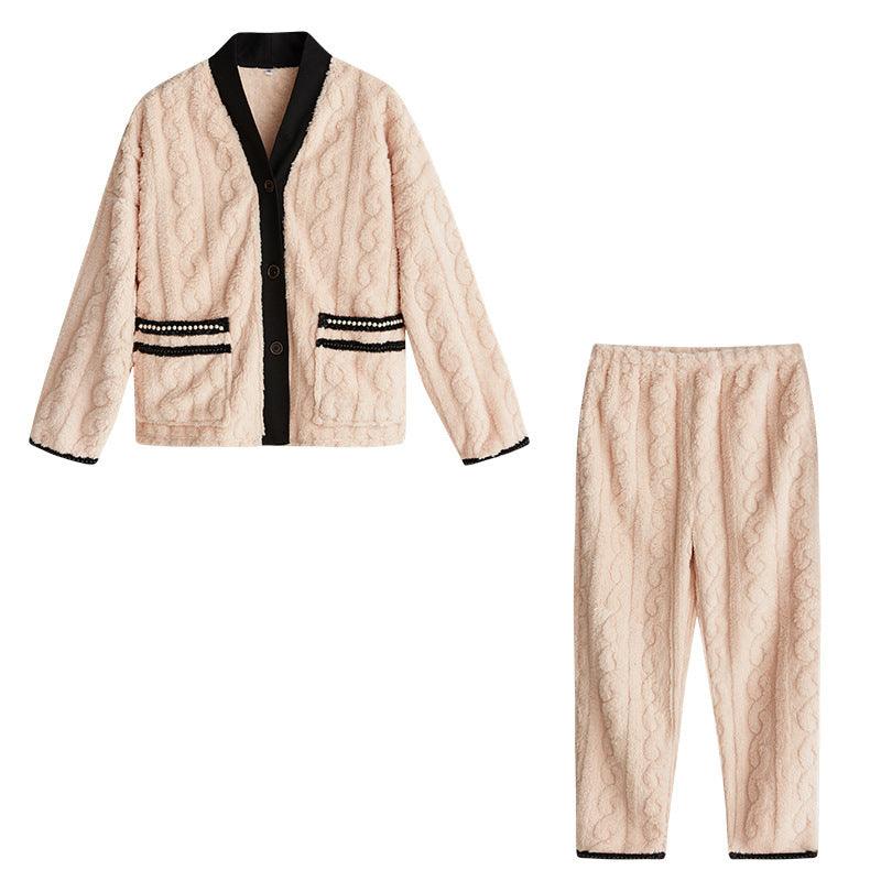 Women's Fashion Coral Fleece Pajamas Pajamas Set - Amazitshop