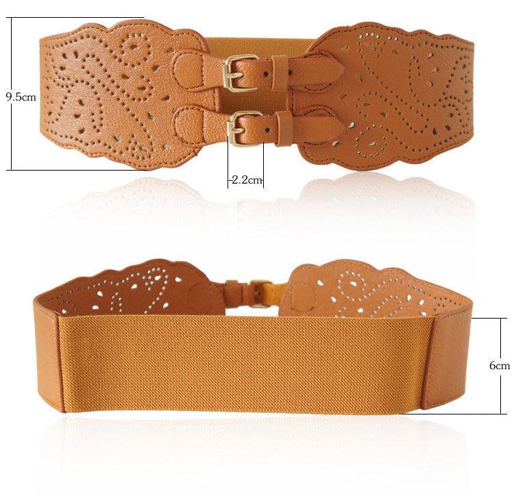 Women's Fashion Cutout Elastic Pin Buckle Belt - Amazitshop