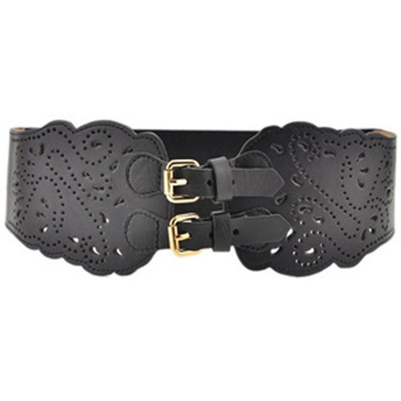 Women's Fashion Cutout Elastic Pin Buckle Belt - Amazitshop