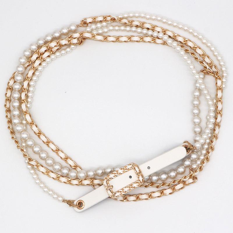 Women's Fashion Pearl Chain Waist Chain - Amazitshop