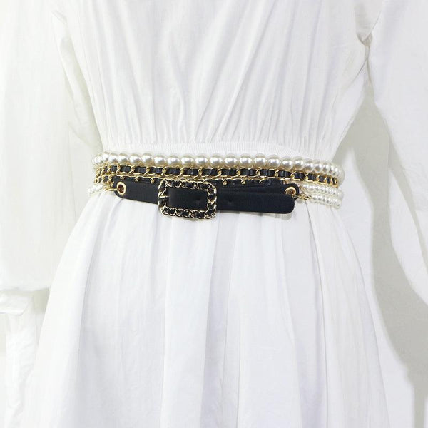 Women's Fashion Pearl Chain Waist Chain - Amazitshop