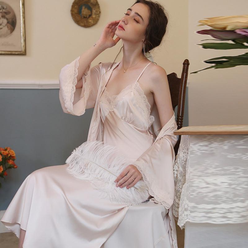 Women's Fashion Simple Halter Lace Loungewear Set - Amazitshop