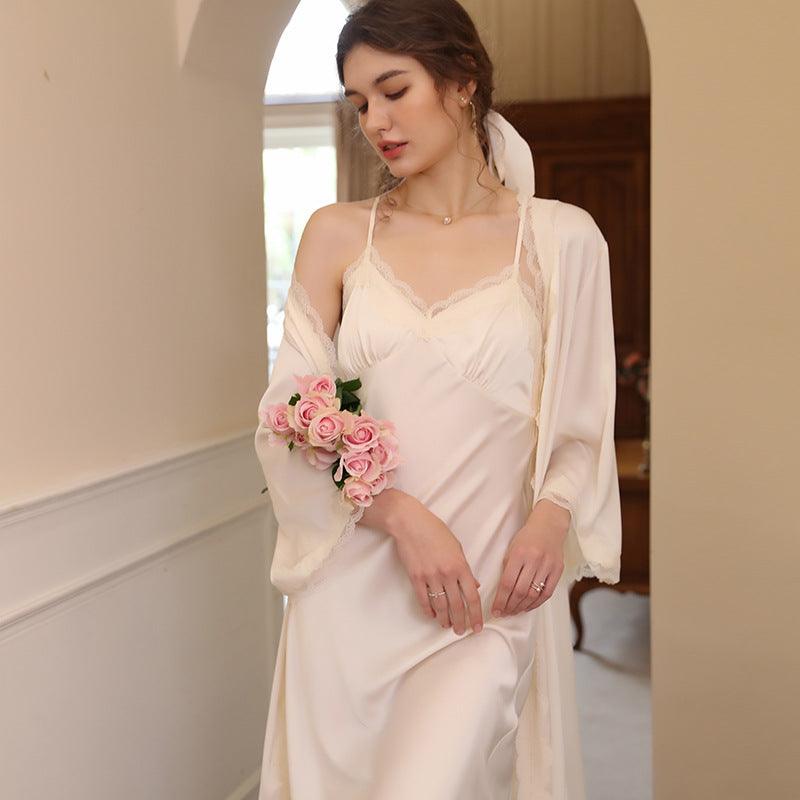 Women's Fashion Simple Halter Lace Loungewear Set - Amazitshop