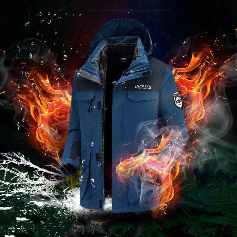 Women's Fashion Winter Down Jacket Liner Outdoor Three - in - one Shell Jacket - Amazitshop