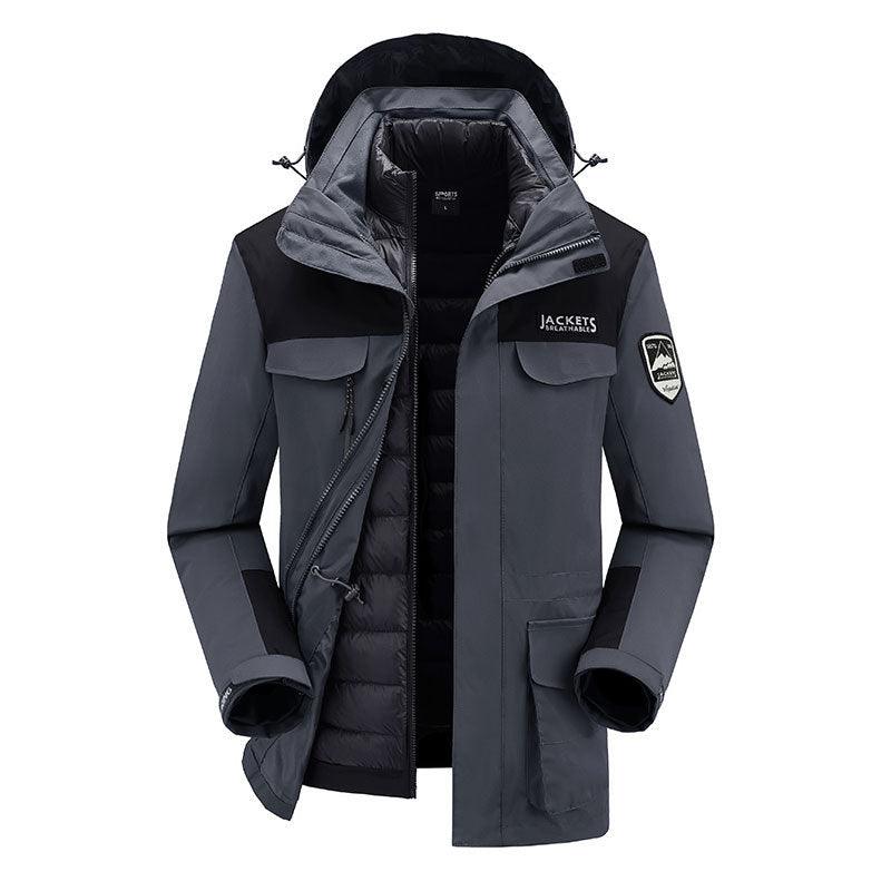 Women's Fashion Winter Down Jacket Liner Outdoor Three - in - one Shell Jacket - Amazitshop